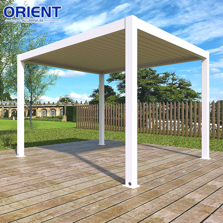 Electric 3x4m 3x6m Bioclimatic Adjustable Louvre Pergola System DIY Pergola Kit for Professional Garden Outdoor Living Space