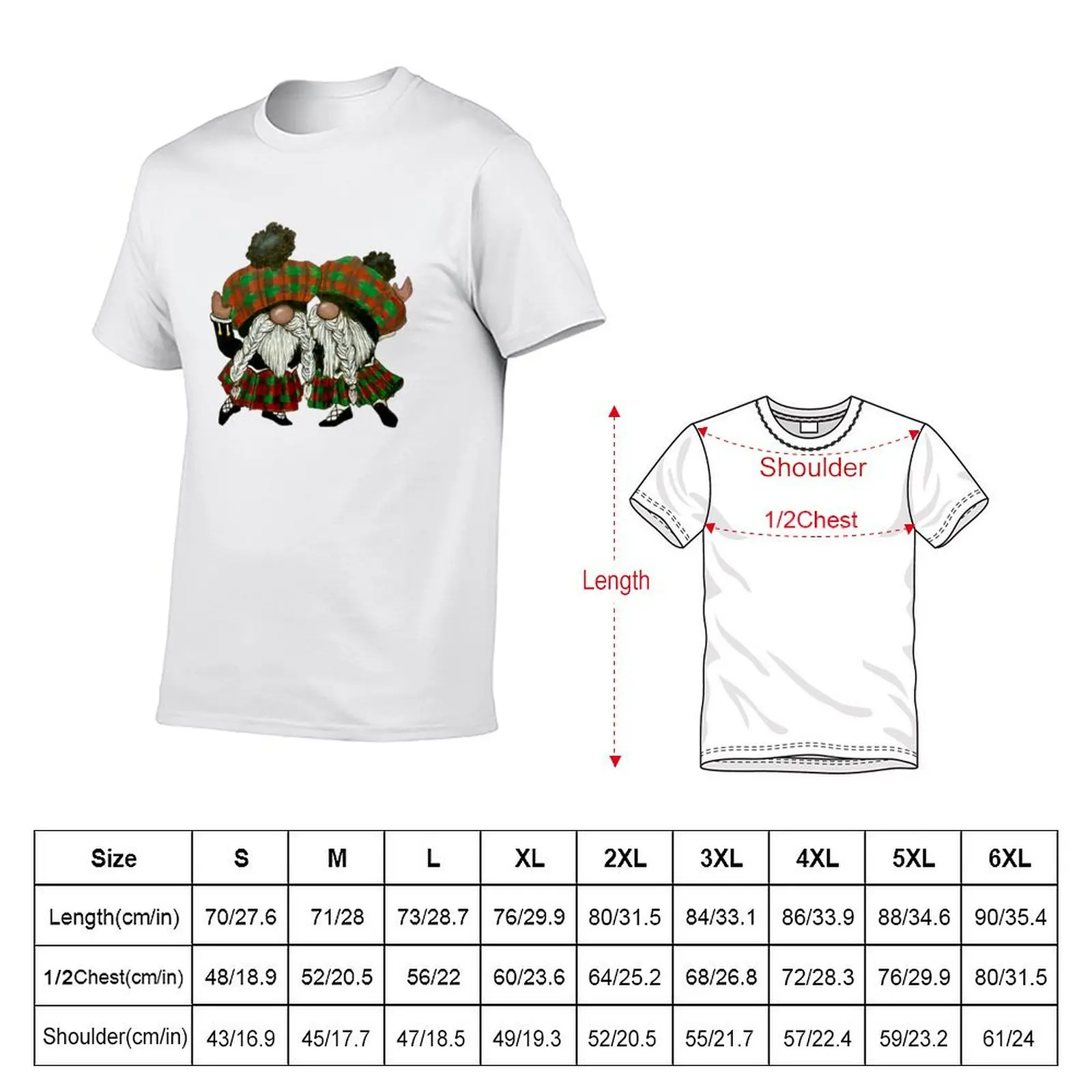 Highland Dancing Gnomes T-Shirt Heavy Duty Casual Work Tee