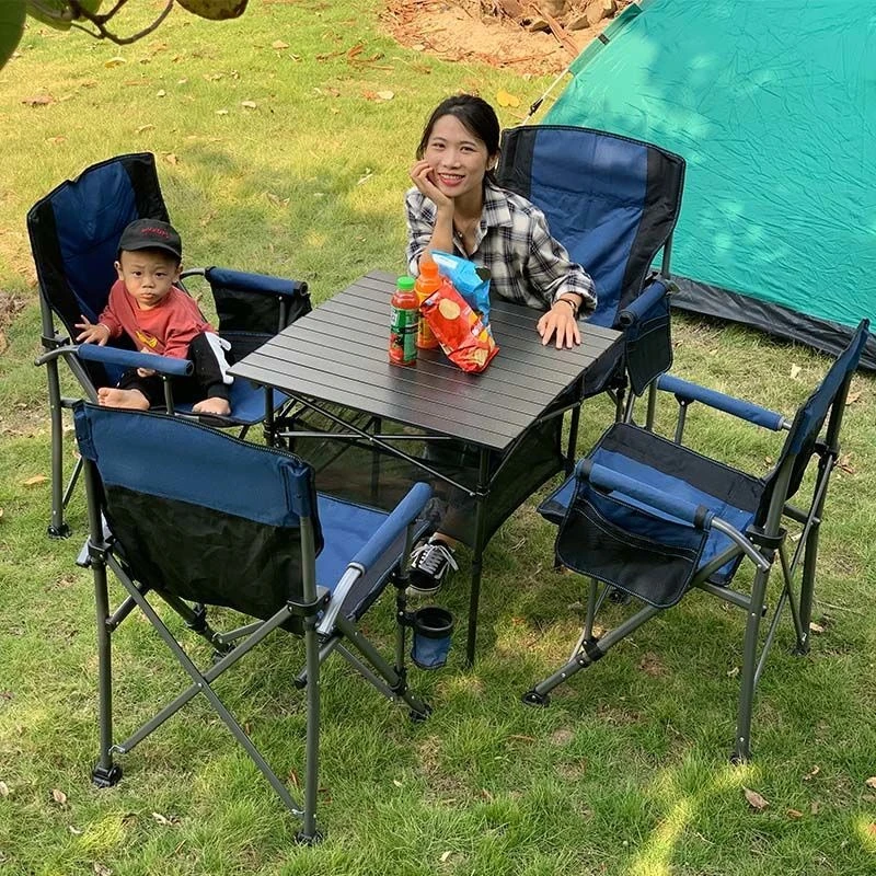 

Outdoor folding table and chair set Portable picnic table and chair outdoor barbecue camping combination