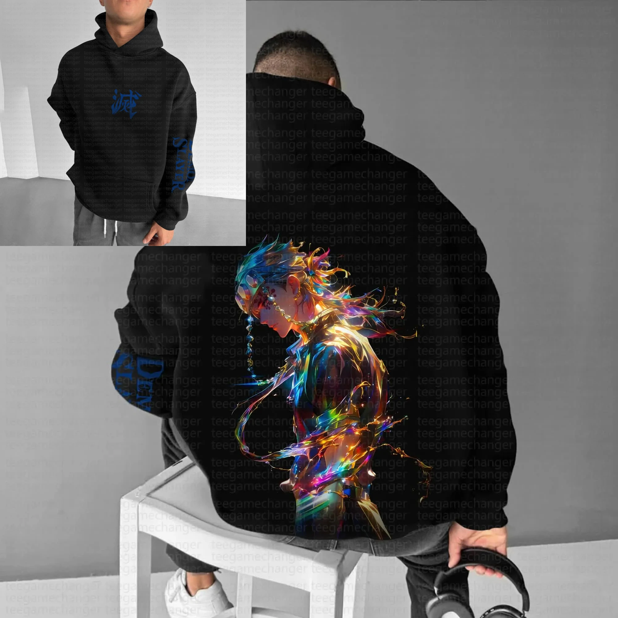 귀멸의 칼날 오반아이 이구로 스네이크 하시라 그래픽 후디 남녀공용 2025 봄 가을 애니메이션 스트리트웨어 캐주얼