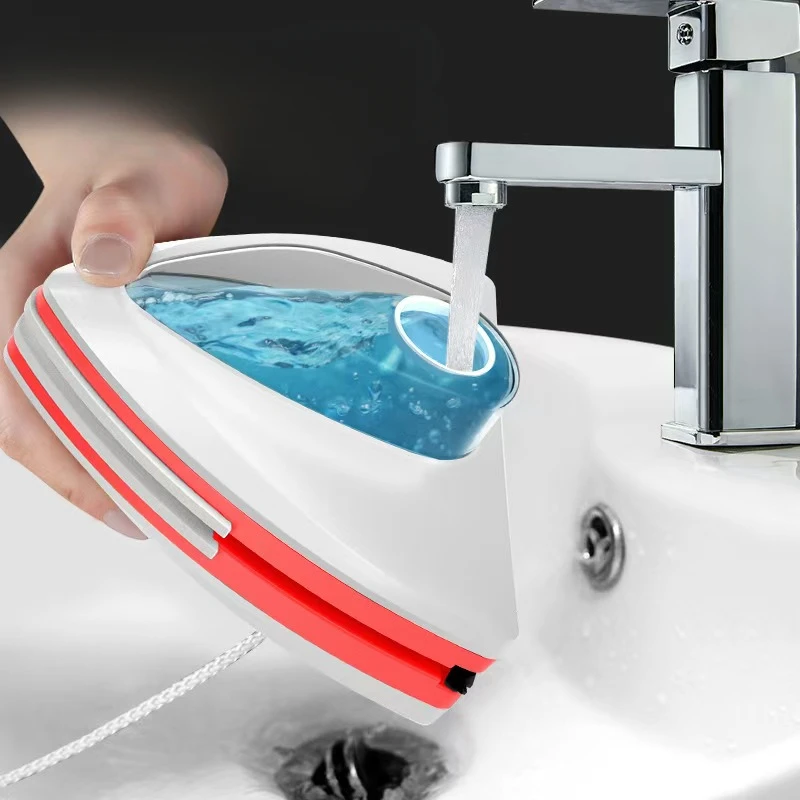 Efficient Electric Window Cleaner for Home and Office, Automatic Water Discharge Double-layer Wiper with Magnetic Glass Tool