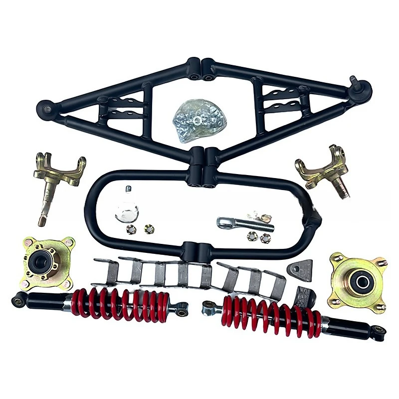 Four-wheel steel tube truck beach go-kart modified front swingarm suspension, disc brakes, horn flange shock absorber assembly