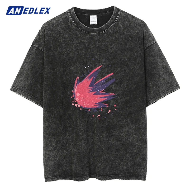 

Men Washed T-shirt Harajuku Streetwear