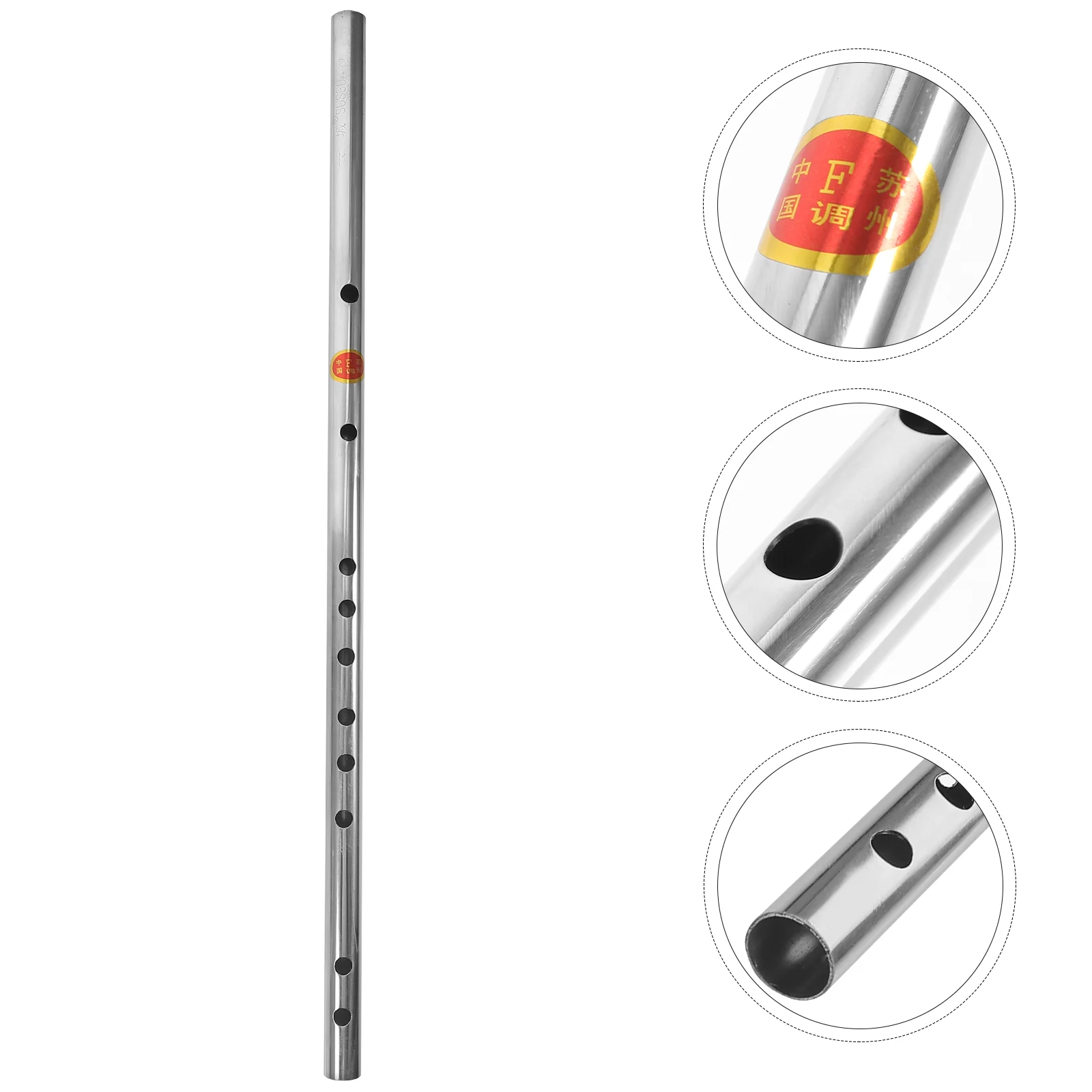 

Fortune Tassels Stainless Steel Flute Instruments Sturdy Musical Introductory Woodwind