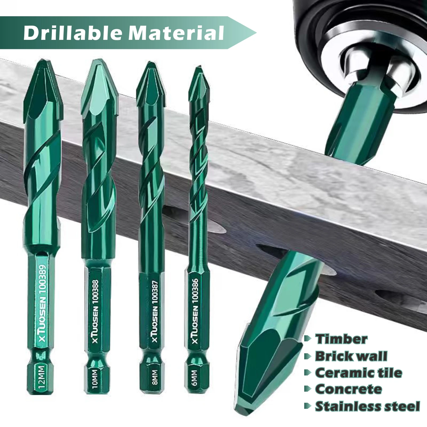 

Эксцентриковые сверла без трещин для керамической плитки и стекла, сверло с косым головкой 6-12 мм для металла и дерева, прецизионное сверление (10 шт.)