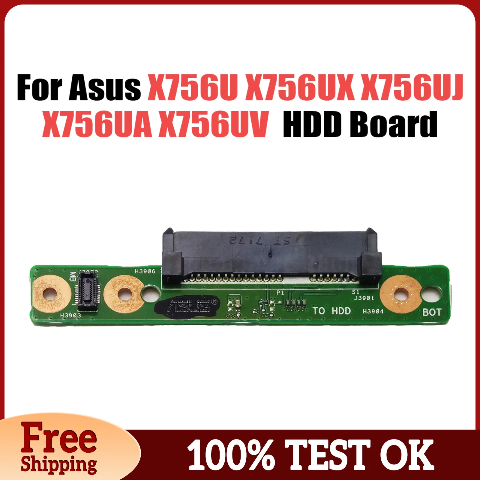 X756UX placa HDD REV 2.0 Para Asus X756U X756UX X756UJ X756UA X756UAM X756UV X756UQ X756UQK Placa de disco rígido OK