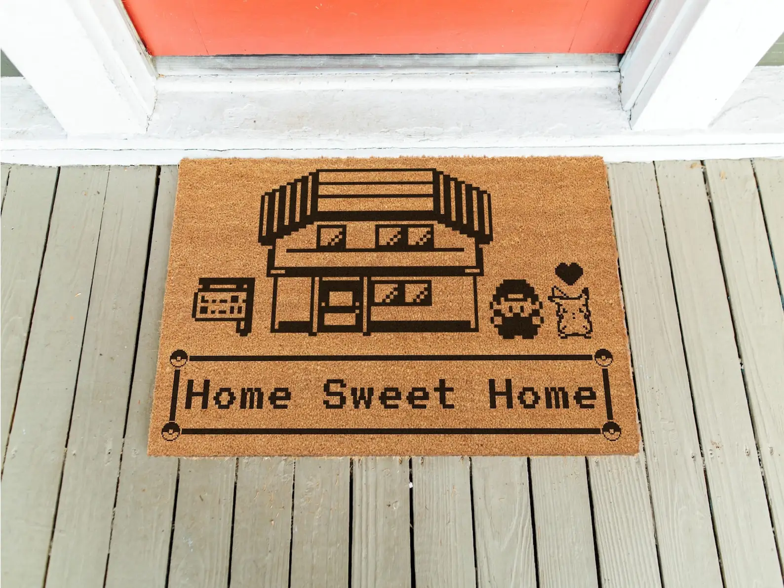 Home Sweet Home V2 Doormat Funny Video Game Decor Cozy Doormat Personalized Coir Trendy Game Room Decor Welcome Mats Anti-slip