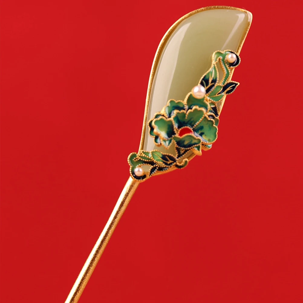 

Flower Stick Vintage Long Chinese Pin Women Hair Bun Holder Styling Tool Wedding Party Prom Decor Gold Lacquer Hairpin Japanese