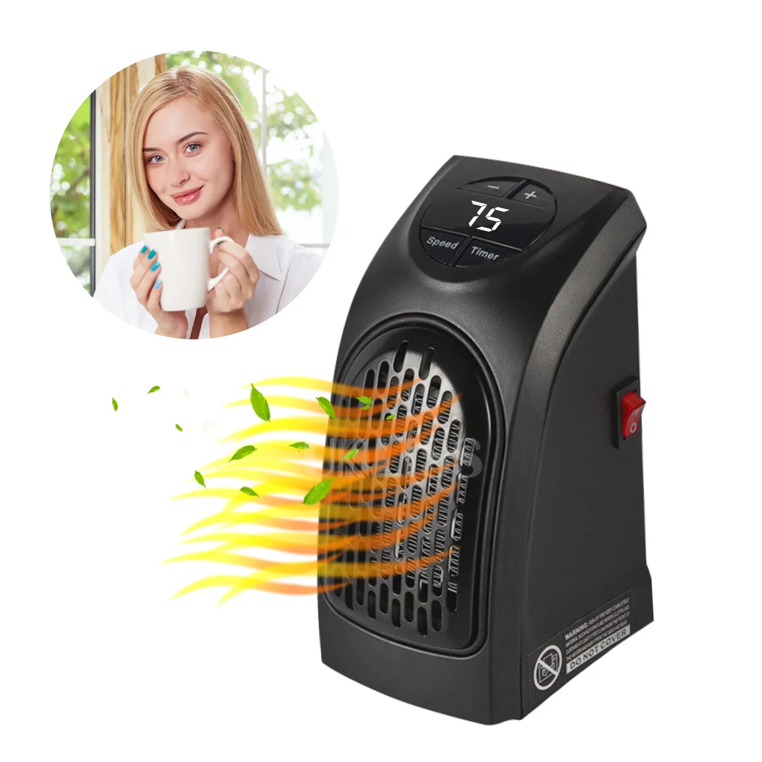 Portable Mini Electric Space Heater Fan for Home Office, Wall Heating Machine, Hand Warmers Blower Air Heater