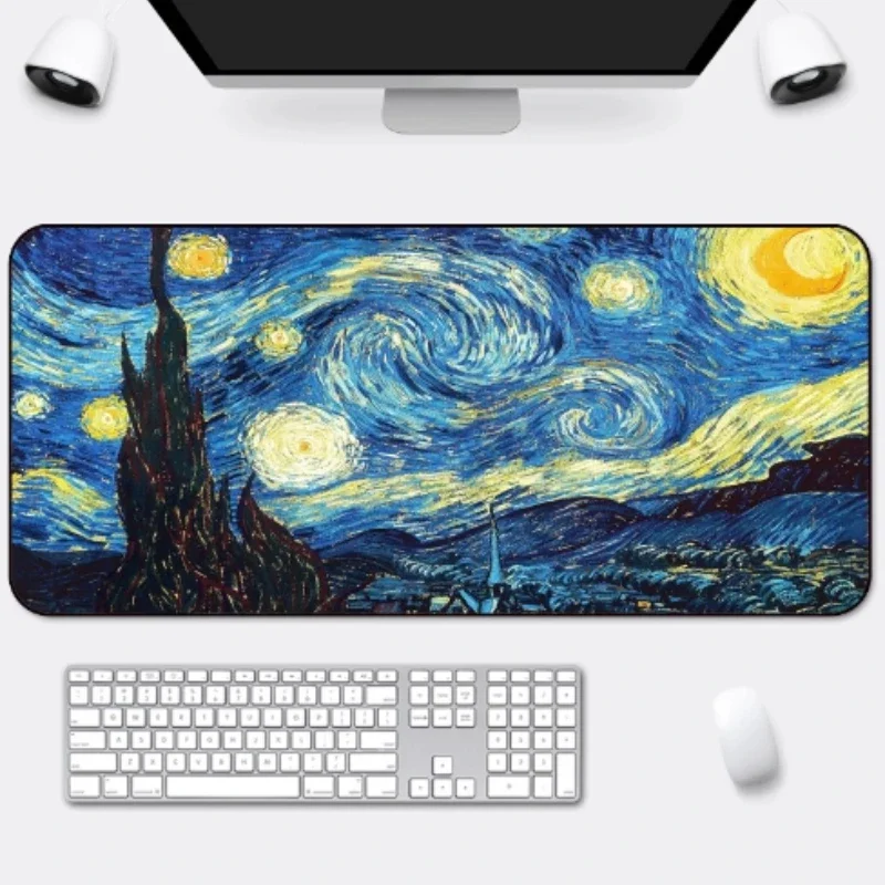 Van Gogh Starry Sky Mouse Pad Kawaii Cartoon Mouse Pad For PC Laptop Desktop Professional Gamer Anti Slip Mouse Mat