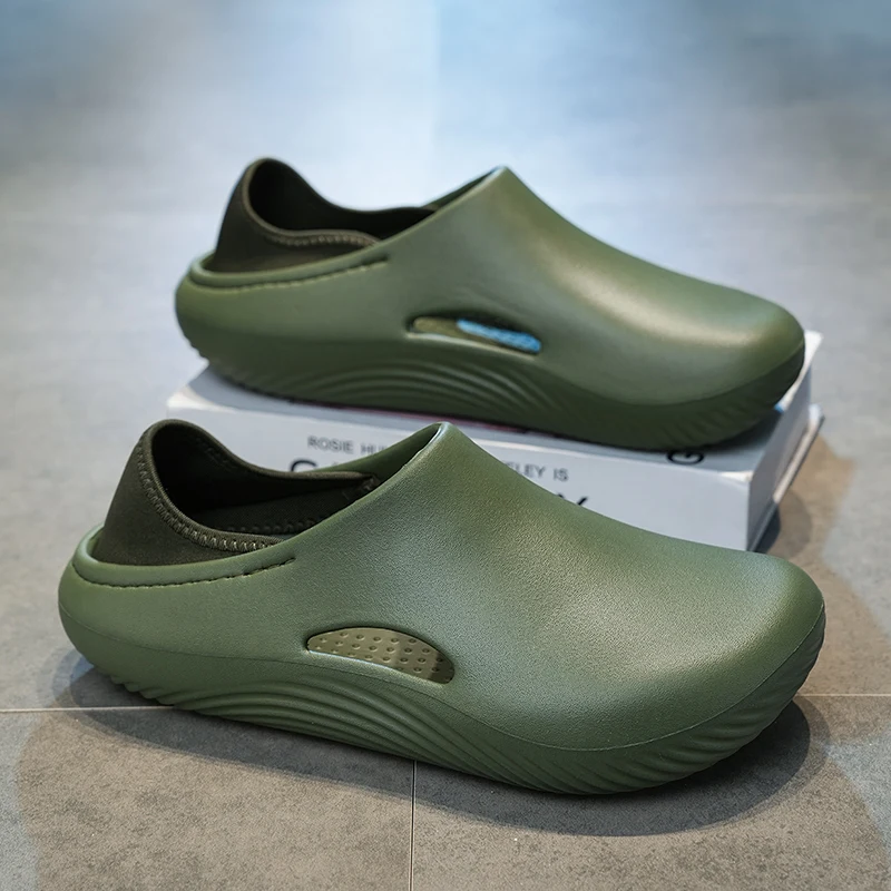 

Male Outdoor Thick Bottom EVA Slides Comfortable Breathable Summer Beach Slippers