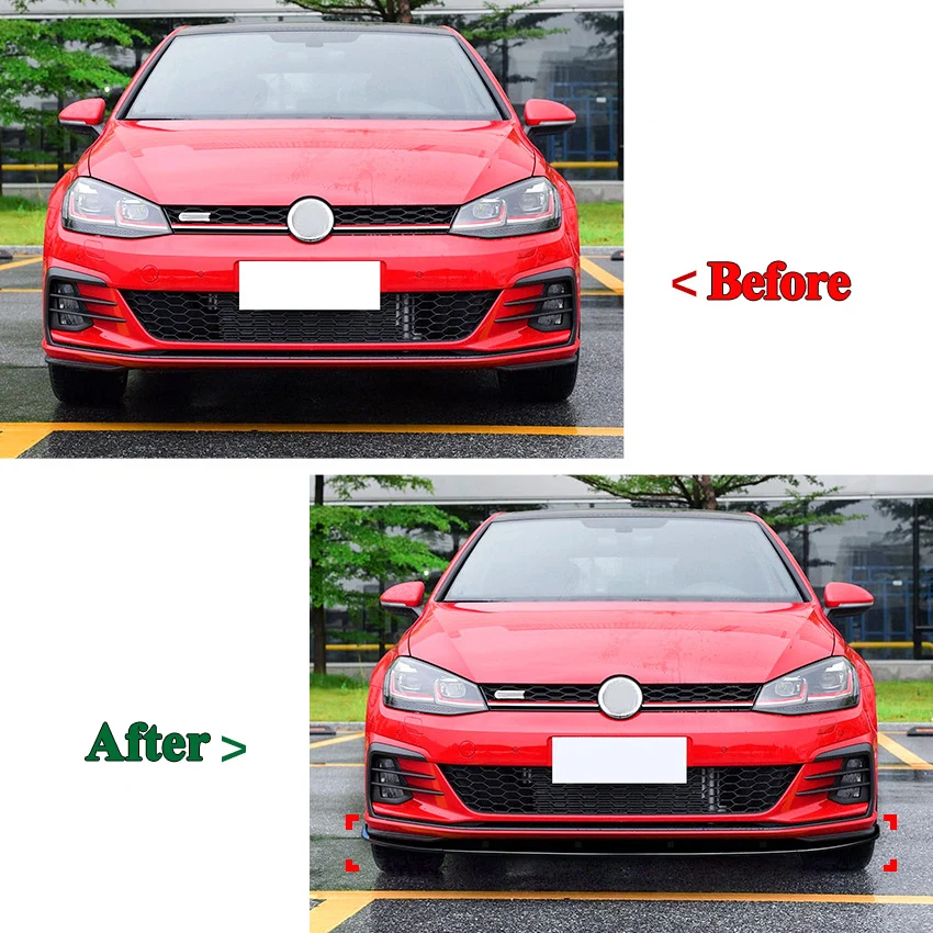 폭스 바겐 골프 7 7.5 MK7 MK7.5 GTI GTD R Rline 2013-2020 자동차 앞 범퍼 립 스포일러 스플리터 디퓨저 프로텍터 바디 키트 튜닝 썸네일 2