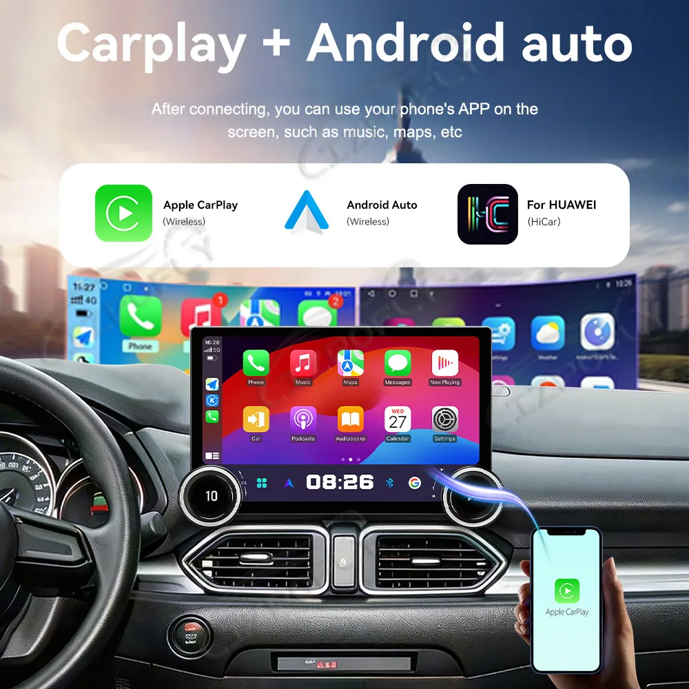 

Автомагнитола Lizpofly Upgrade 11.5 дюймов для Mazda 5 2022–2024 с беспроводными Carplay и Android Auto, сенсорным экраном и GPS-навигацией