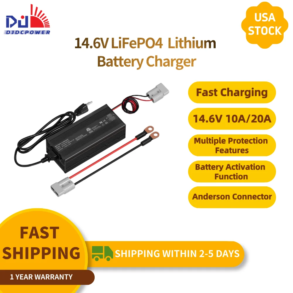 

14.6V 10A 20A LiFePO4 Battery Charger Fast Charging Lithium Battery Charger with Battery Activation Function Smart Chargers
