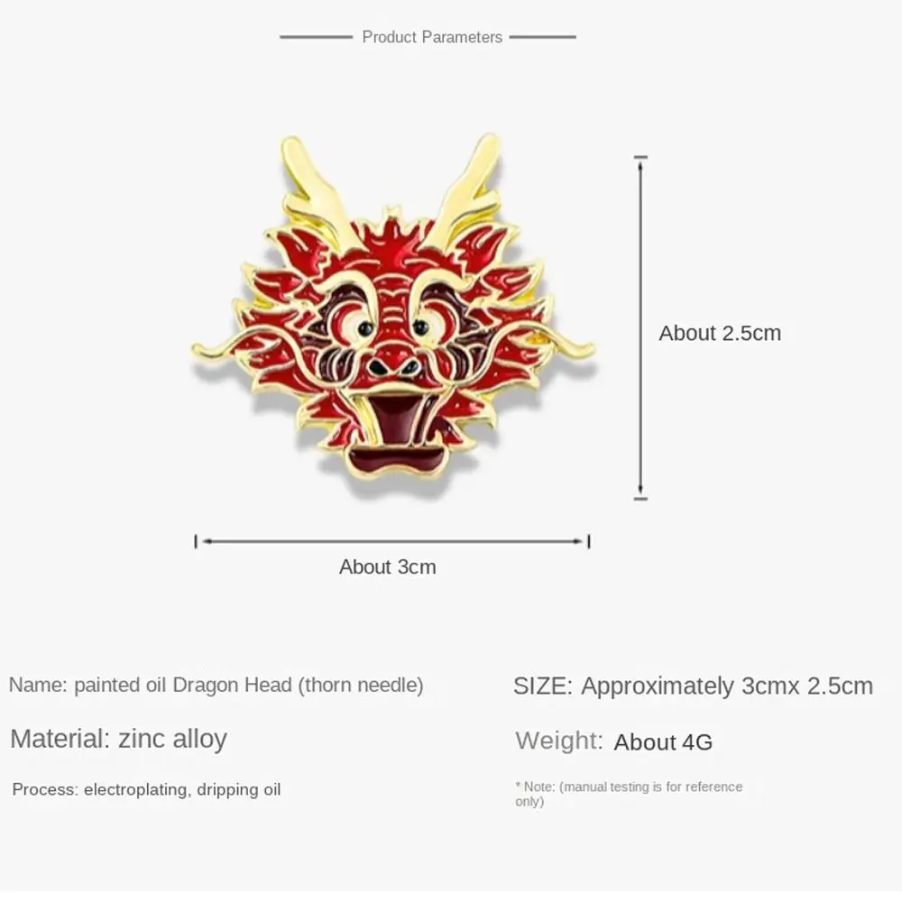 Smok rok smok Pin chiński znak zodiaku 2024 rok smok broszka Totem smoka chiny szykowny smok rok broszka koszulka przypinka