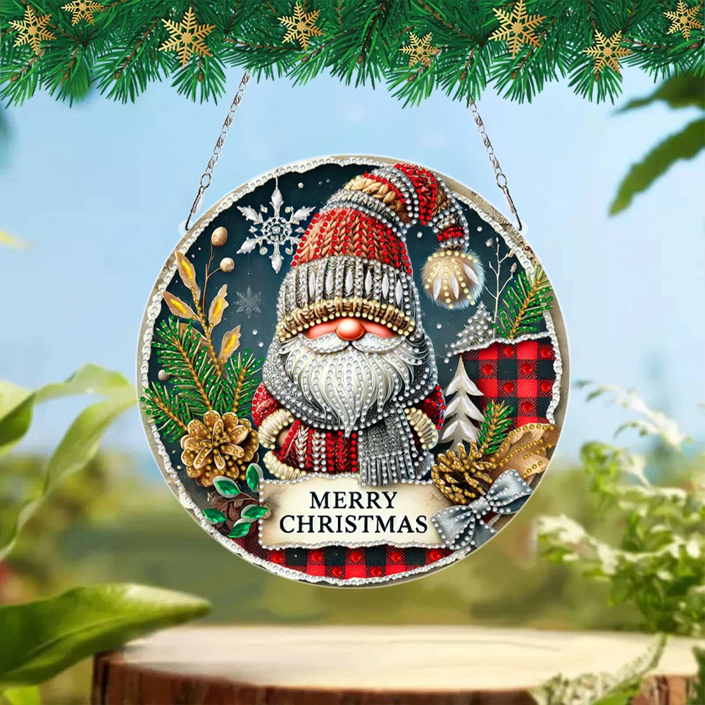 

Christmas Dwarf 2D Flat DIY Diamond Art Pendant Hanging Gem Art Paintings Charm