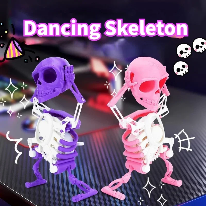 3D Printing Dancing Skull Skeleton, Interesting Mini Skull, Spooky Dancing, Comes with Home Decorations, Children's Gifts