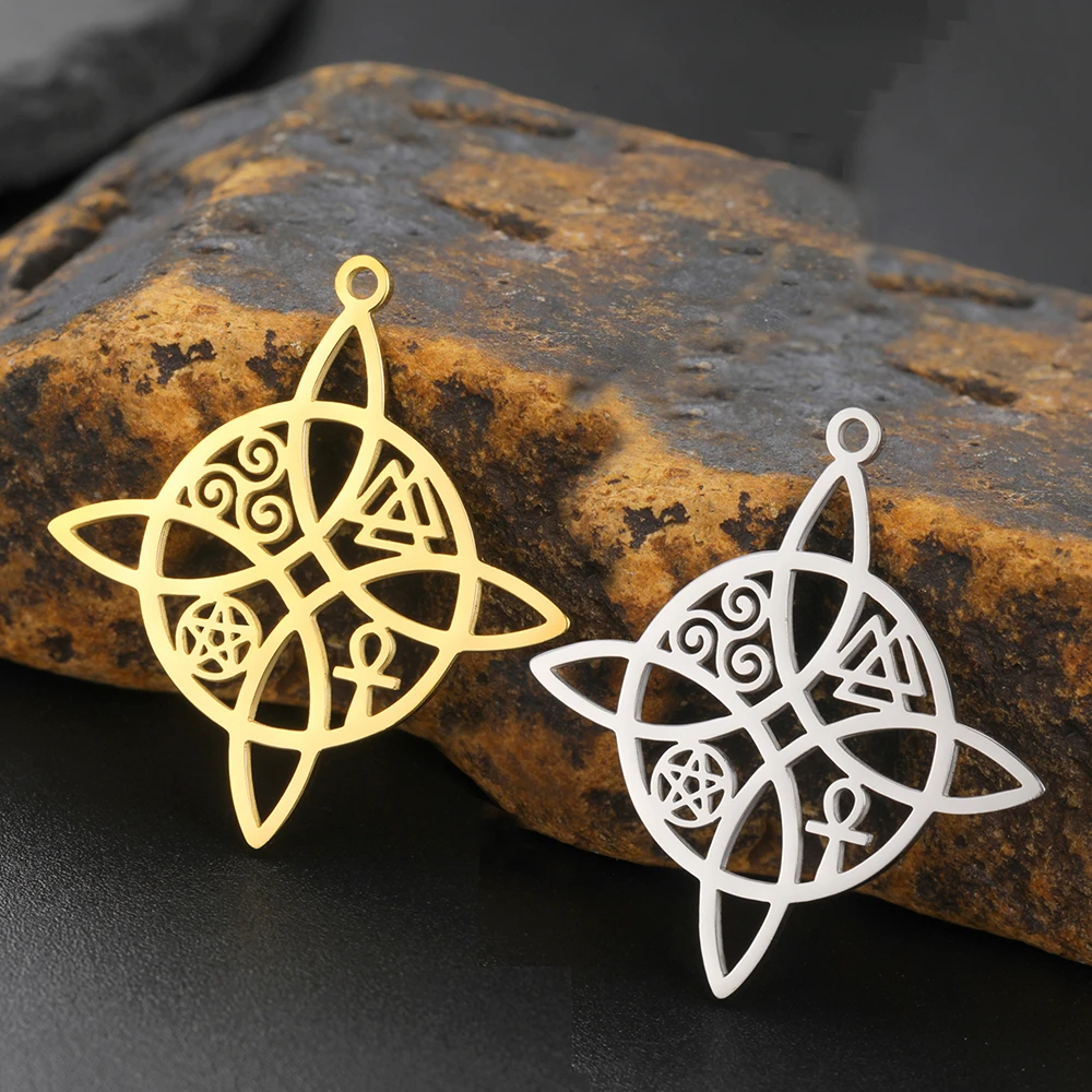 Dawapara Edelstahl Hexenknoten Charms für Halskette Ohrringe Trinity Knot Religiöse Symbole Anhänger DIY Schmuckherstellung – Detail 6