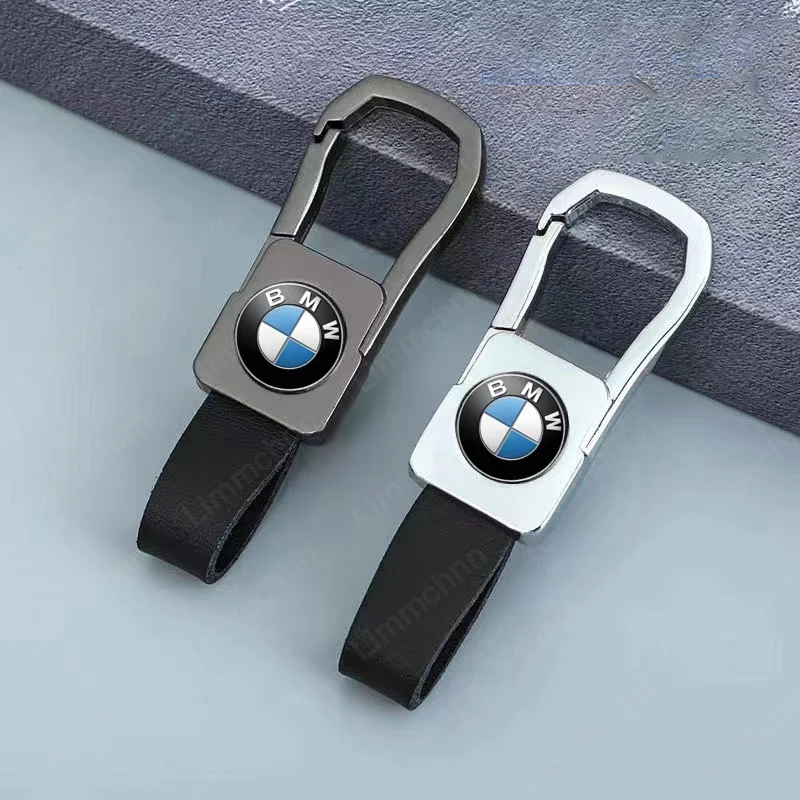 

Metal And Leather Car Logo Key Chain Car Emblem Keyring Accessories For BMW E46 E90 E60 F10 F30 E39 E36 F20 E87 F20 F40 E88 320