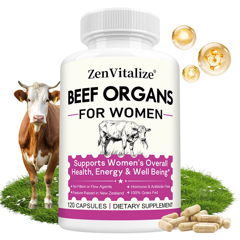 Beef Organ Supplement for Women - Supports Women's Overall Energy and Health, and Support Immune System, 120 Capsules