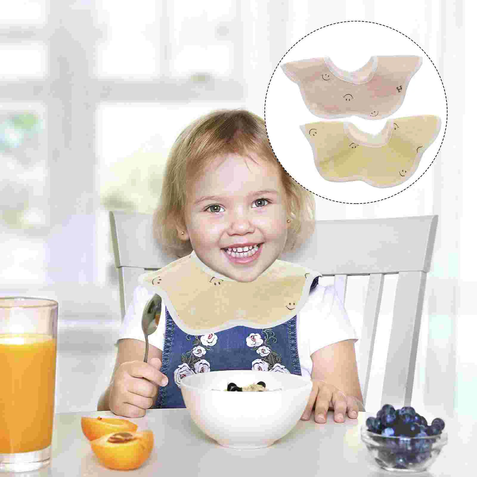 3 Pcs Baby Bib Newborn Saliva Towel Dining Bibs Round Bandana Cotton Drooling Toddler