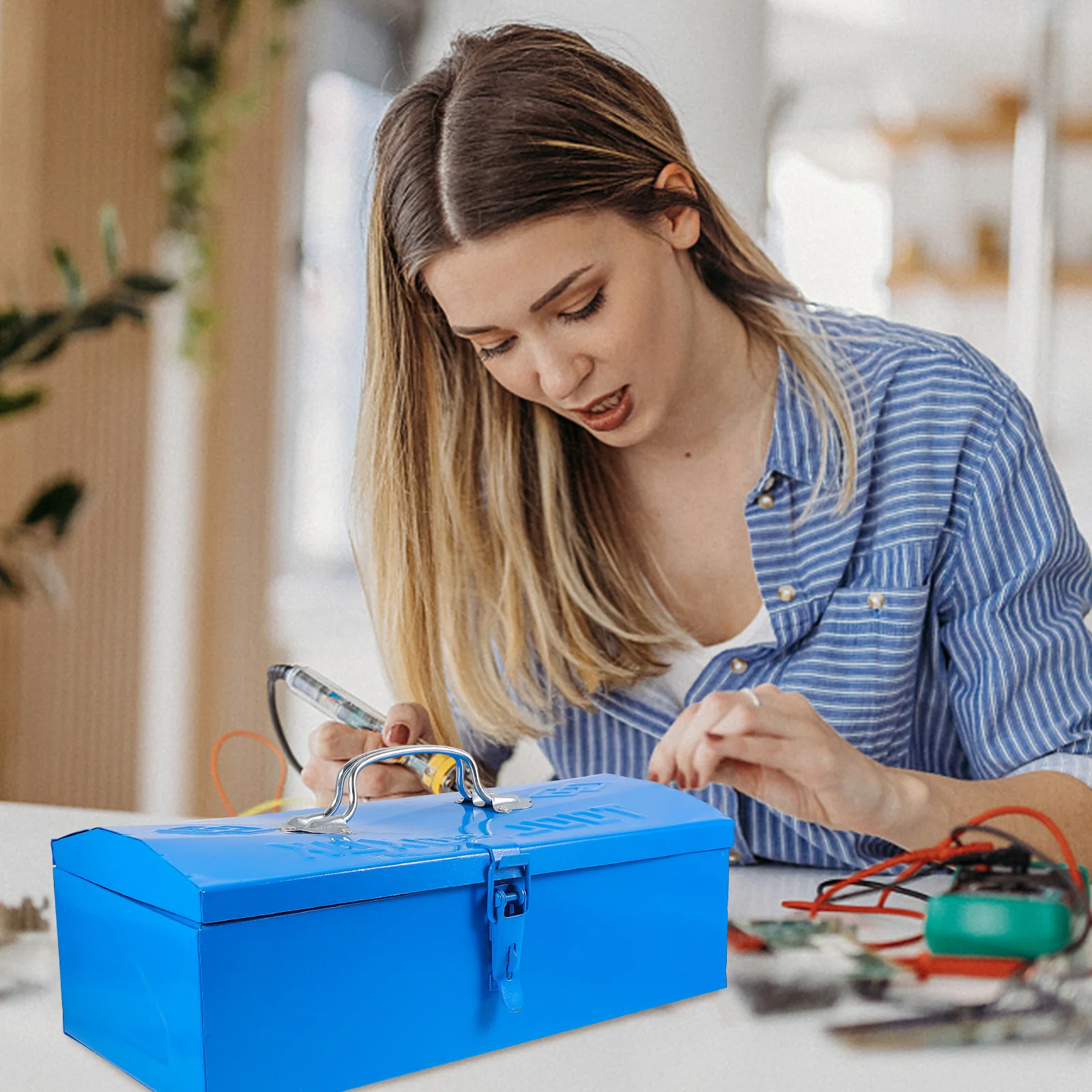 

Metal Tool Box Storage Container Heavy Duty Iron Tools Organizer For Car Garage Workshop Repairing Equipment Case