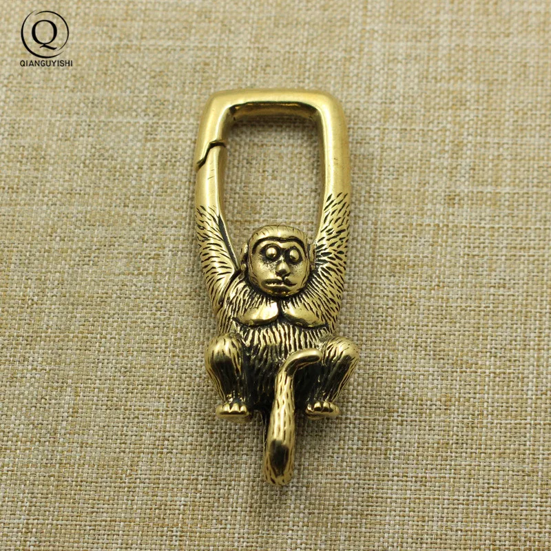 Zodiac Animal Monkey portachiavi in ottone portachiavi per auto fai da te accessorio per gioielli portachiavi con fibbia in vita in rame in metallo