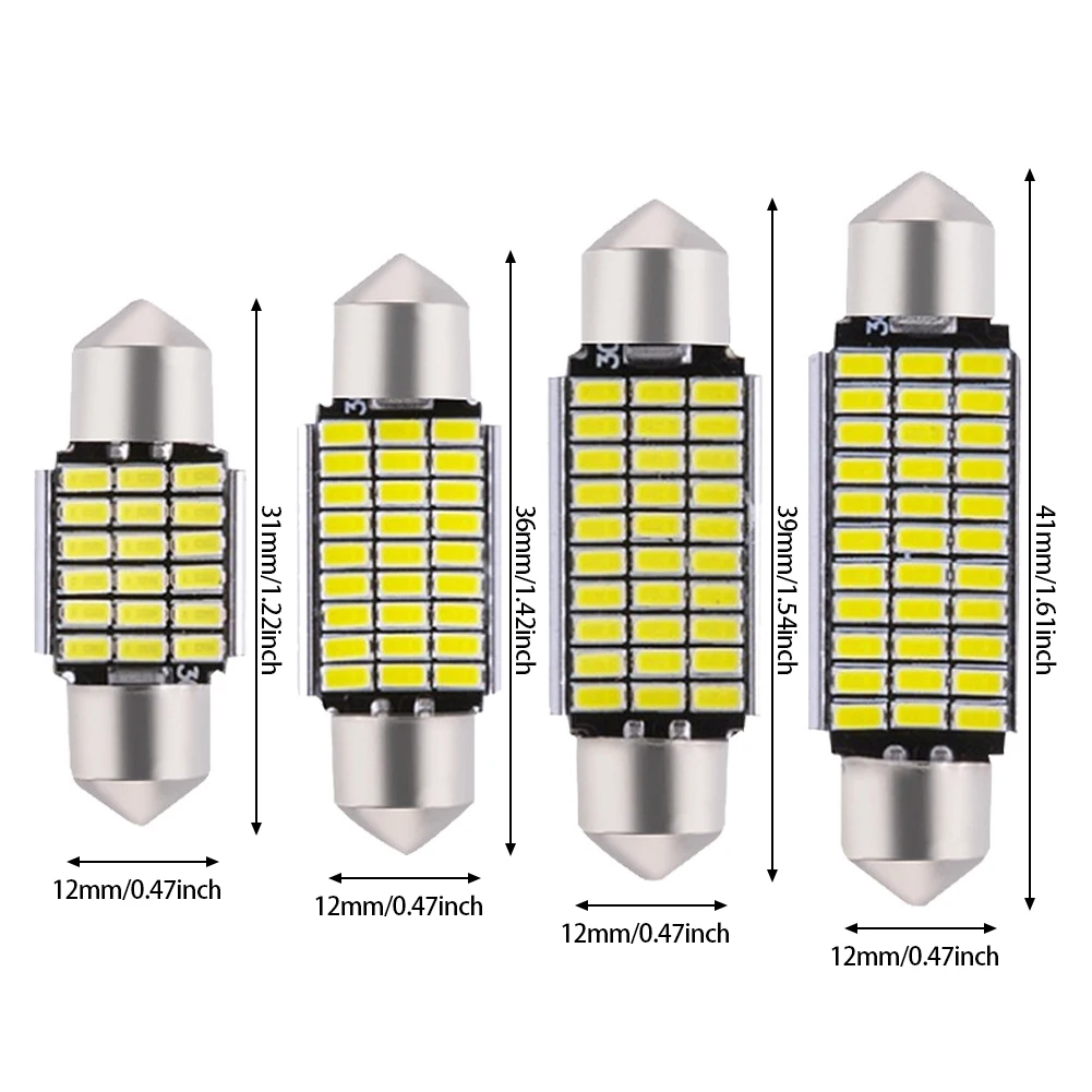 1 pc Festoon 31mm 36mm 39mm 41mm High Quality Super Bright LED Bulb C5W C10W Car License Plate Light Auto Interior Reading Dome