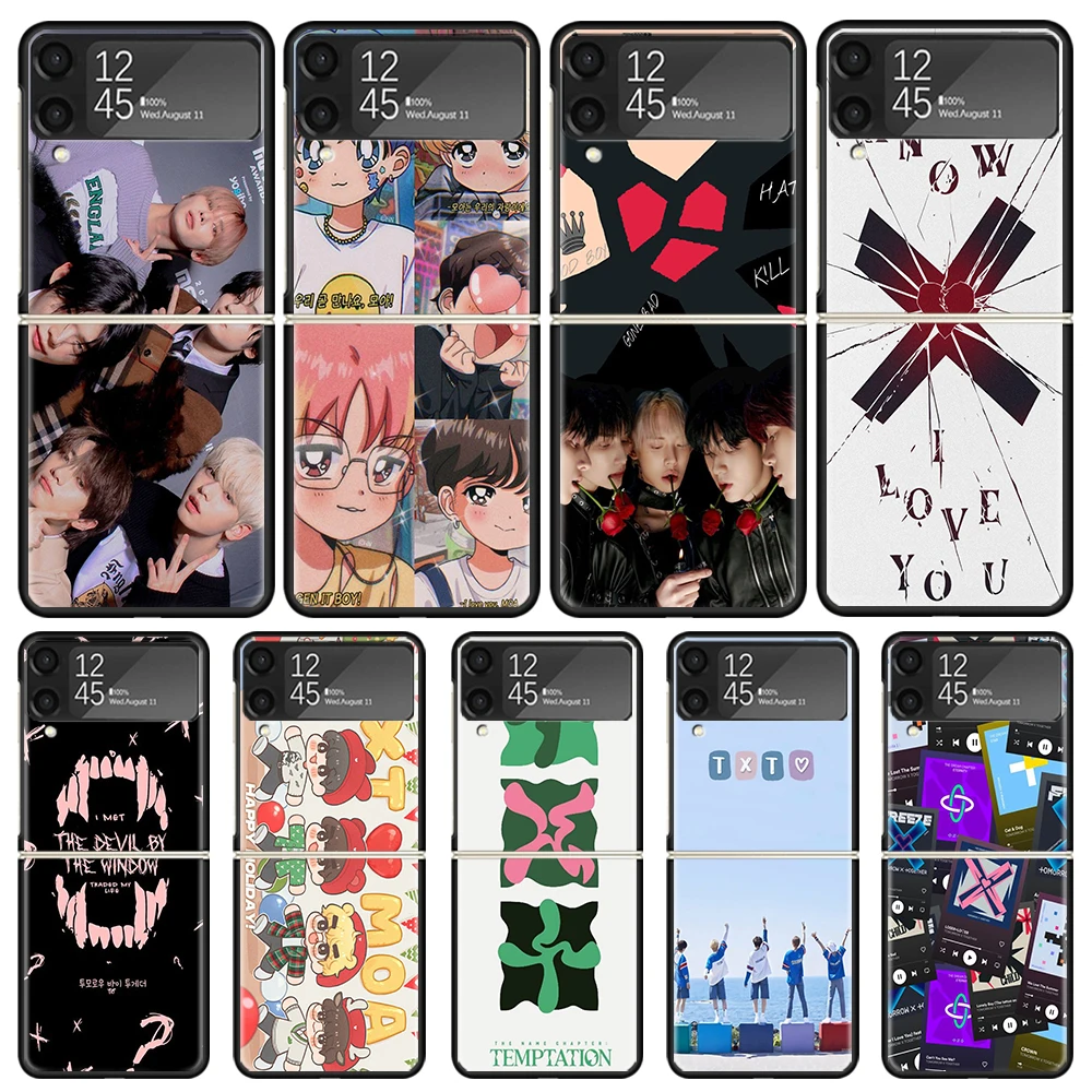 Чехол для телефона T-Txt Boy Band Kpop для Samsung Galaxy Z Flip6 5G Flip4 Flip5 Flip3, черный чехол Z Flip 6 5 4 3 PC, чехол для Galaxy