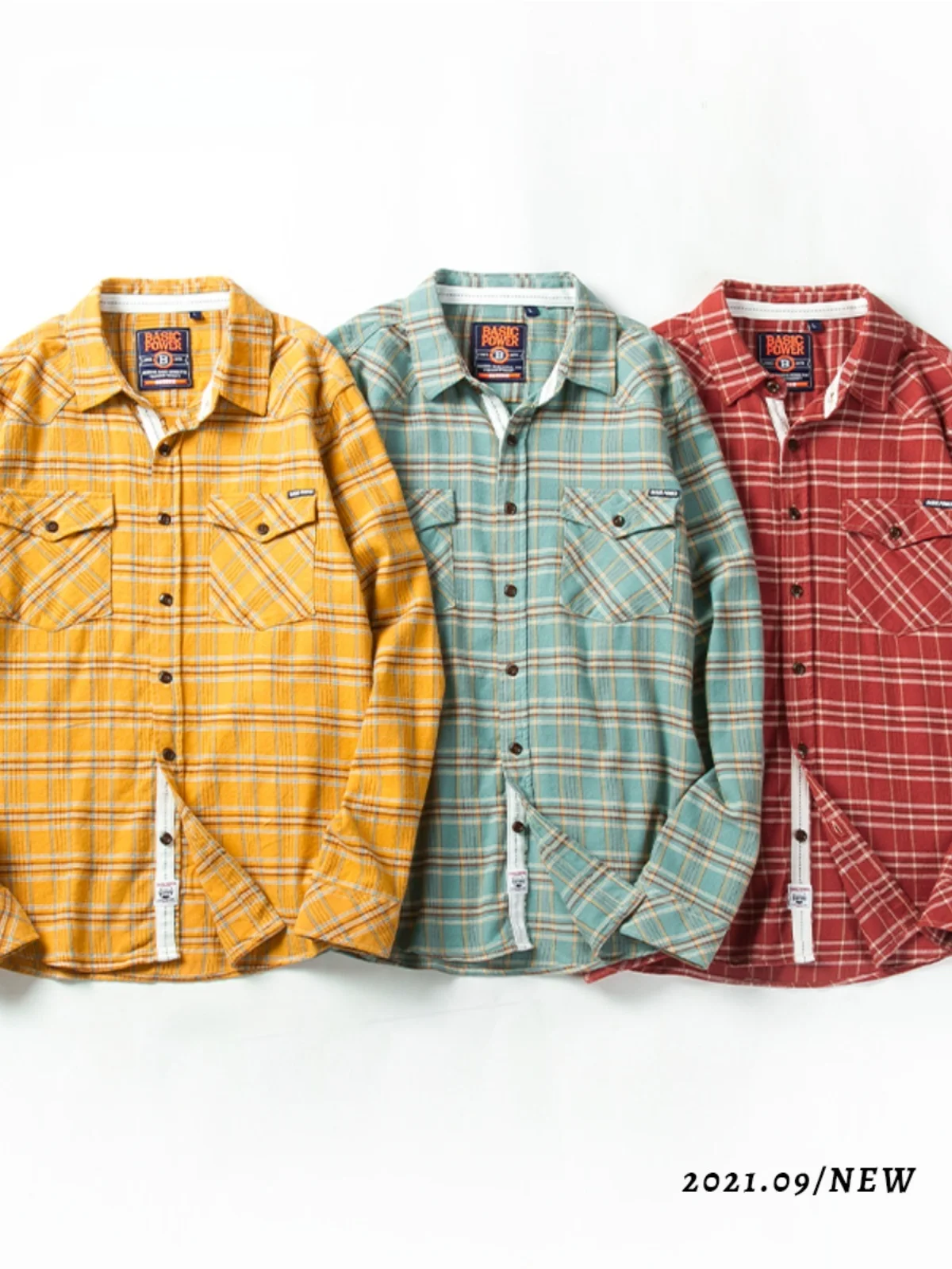 

Мужская хлопковая рубашка в американском ретро-стиле с клетчатым узором, мягкая, повседневная, с длинным рукавом, дышащая, модная, стандартная модель.