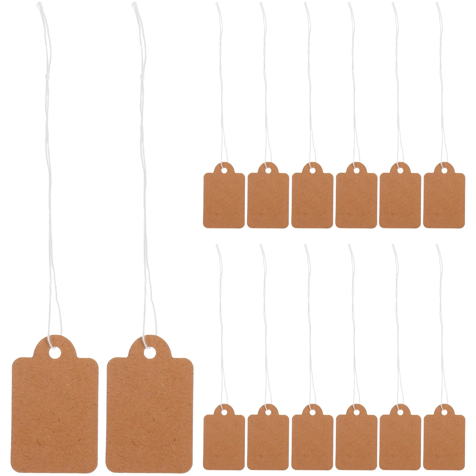 200Pcs Kraft Paper Jewelry Tags Writable Price Labels Strung Tags for Clothing Retail Display Merchandise Marking Labels