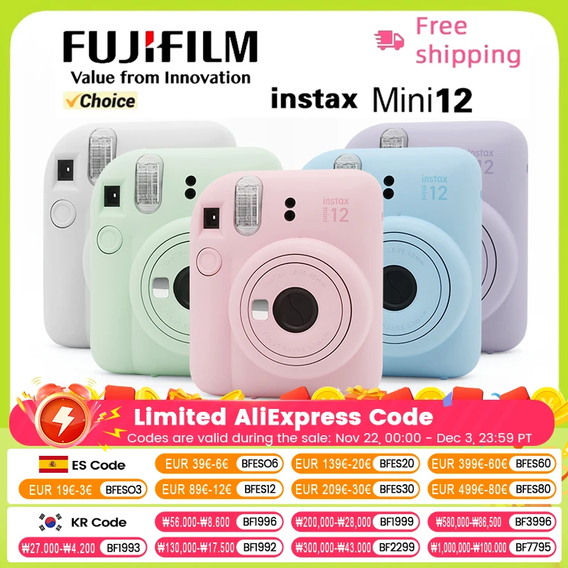 FUJIFILM INSTAX MINI 12 Instant Film Camera Children\'s Christmas Gift Fashion Style Date New Year Gift Cute Camera 10 Film