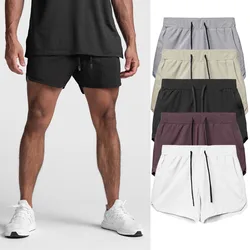 Mens Workout Fitness Shorts Thin Breathable Jogger Shorts Gym Bodybuilding Quick Dry Leisure Running Shorts Soft Touch 3-Points