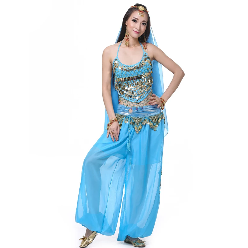 2024 Adult Belly Dance Costume Set Oriental Indian Dance Outfit Halloween Dance Wear Suit For Women Sequin Training Suit Clothes