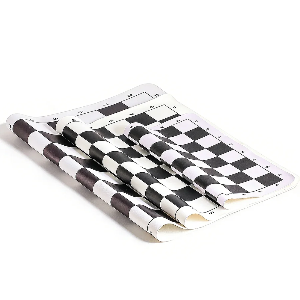 Lightweight Leather Tournament Chess Board Portable Rollable Soft Chessboard Non Slip Travel Chess Board Mat Universal