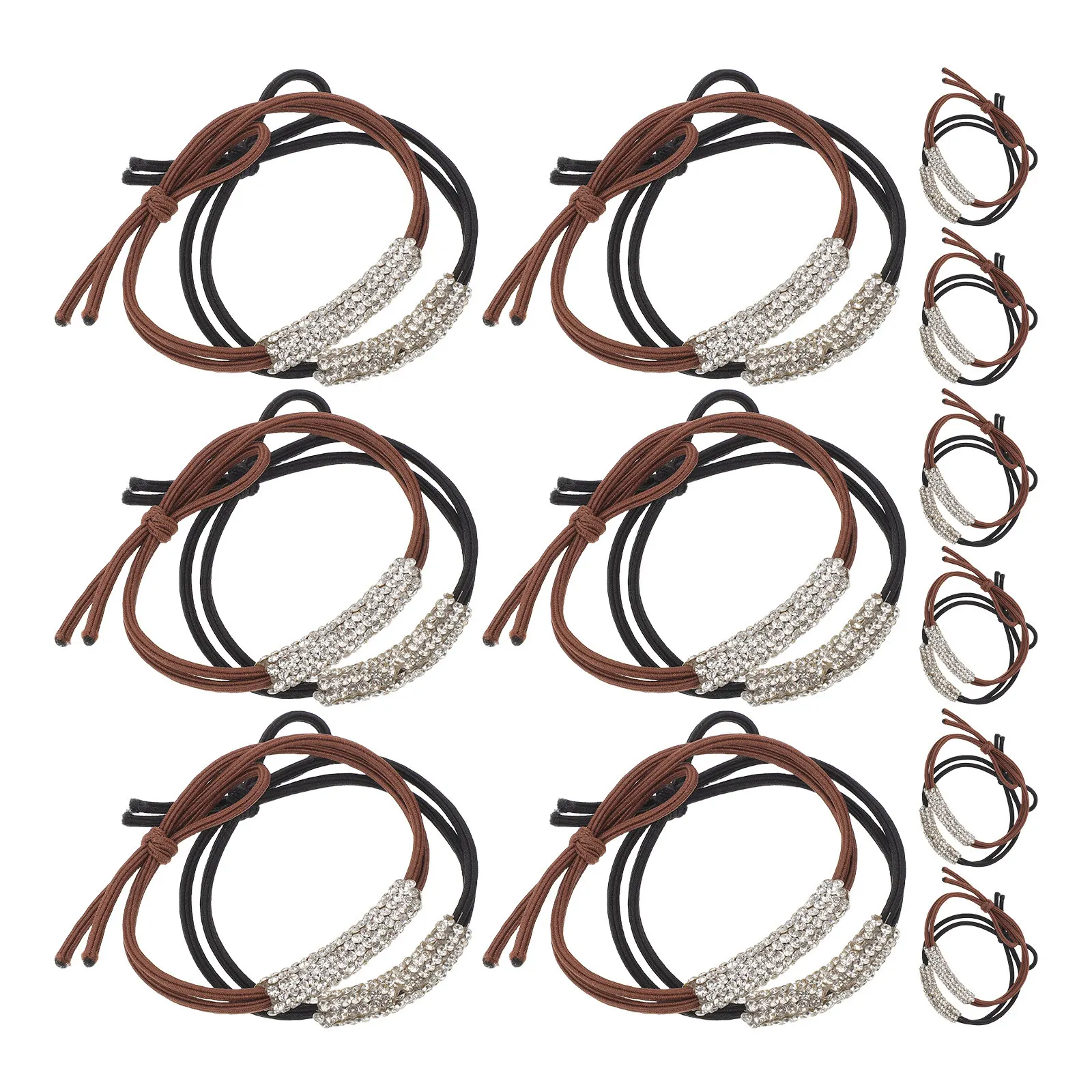 24Pcs Rhinestone Hair Ties High Elasticity Hairbands for Women Girls Ponytail Bun Glitter Scrunchies Wedding Party Hair