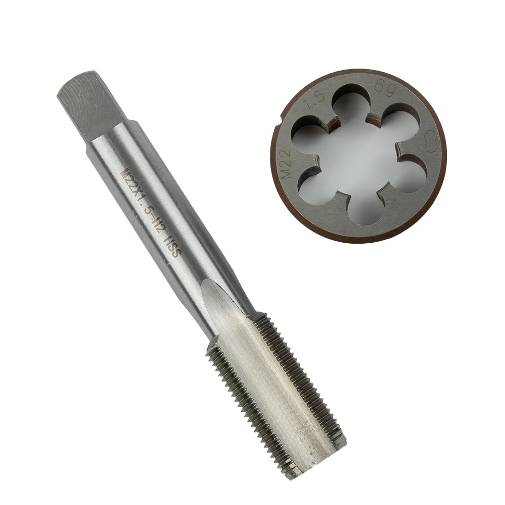 M22*1.5mm Tap & M22*1.5mm Die Metric Thread Right Hand High Speed Steel Tap And Die Set Woodworking Milling Machine Tool