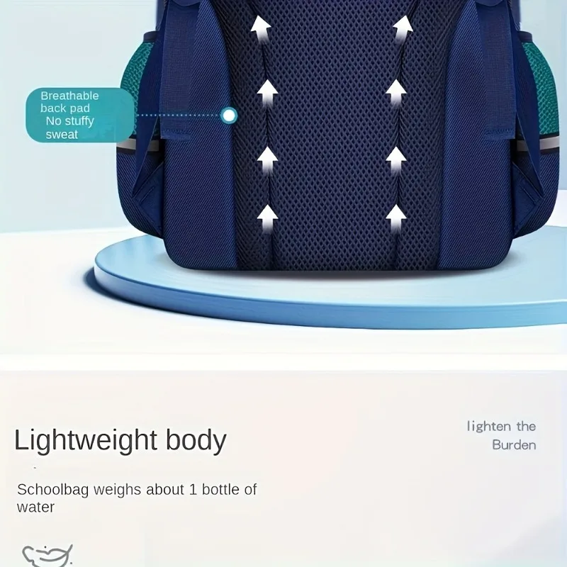 Astronaut Cartoon Backpack Grades 3-6 Large Capacity Schoolbag Outdoor Waterproof School Bag Starryscky Student Backpack Mohilas