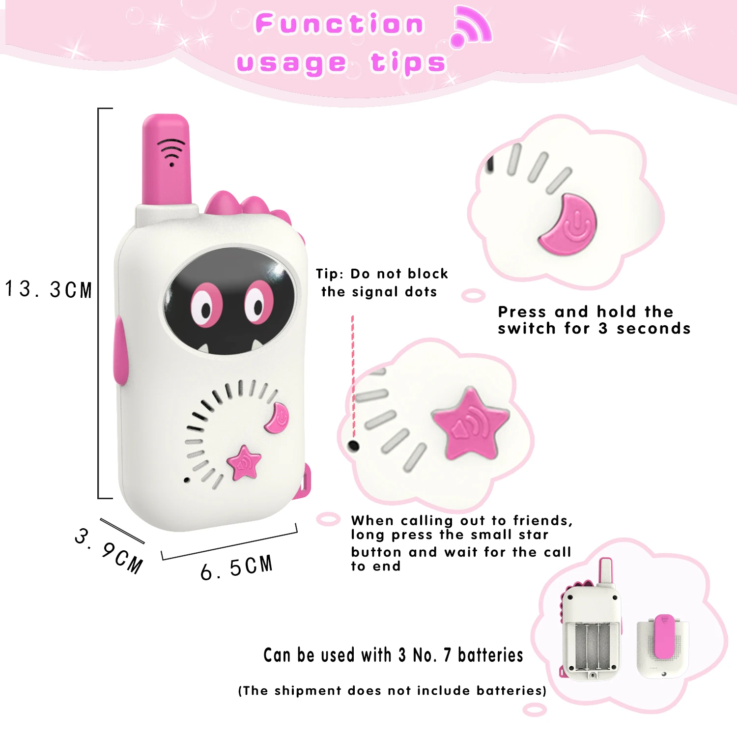 Mini Walkie Talkie para niños, transmisión inalámbrica de larga distancia, Radio bidireccional portátil para exteriores, regalo para niños y niñas, 2 uds.
