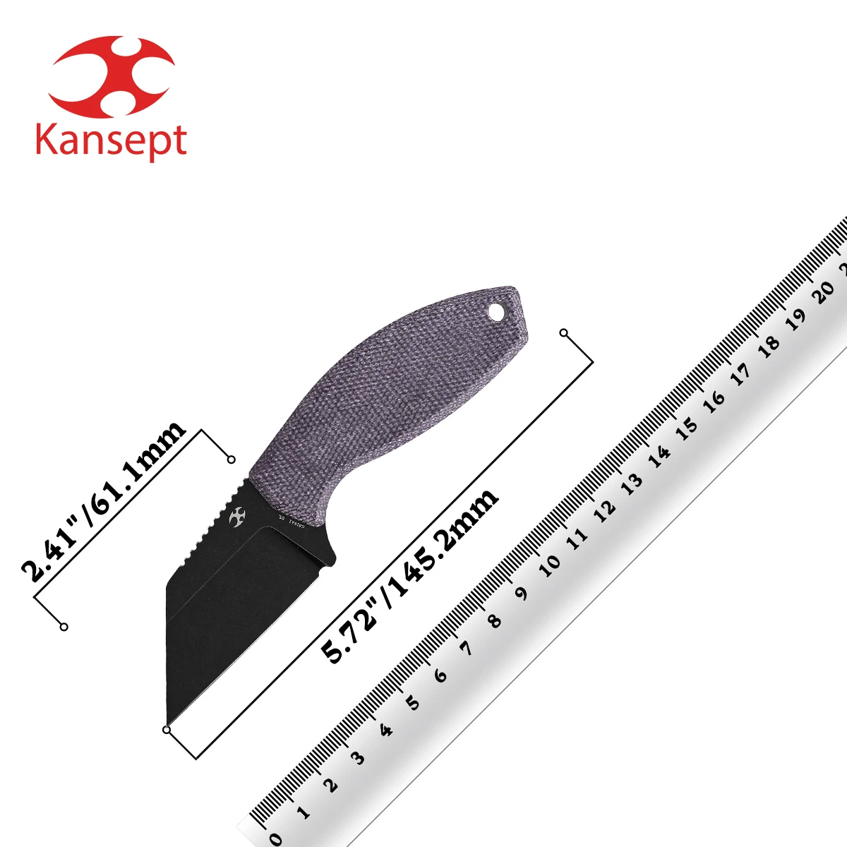 Нож с фиксированным клинком Kansept G016 Siafu, клинок 2.4'' из стали D2, рукоять из G-mascus/Micarta/G10, дизайн Pinkerton.