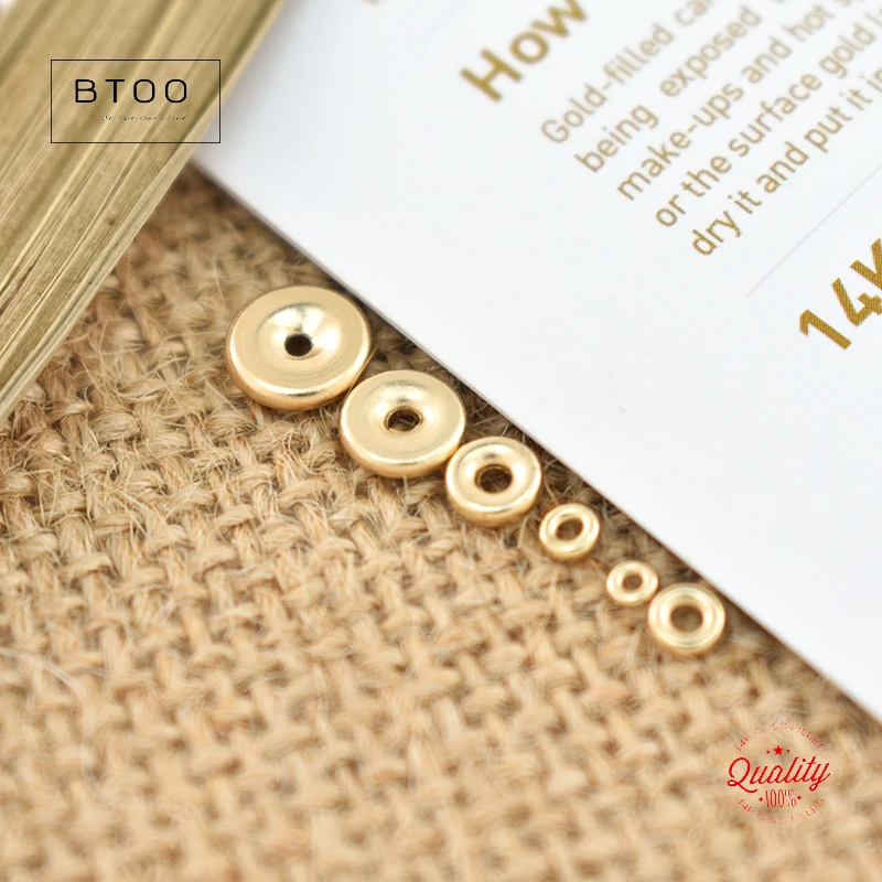 Echte 14K Goldfilled Flache Rondell-Perlen Goldperlen für Schmuckherstellung Handgemachtes DIY-Zubehör Gold-Schmuckkomponenten Saatperlen – Detail 11