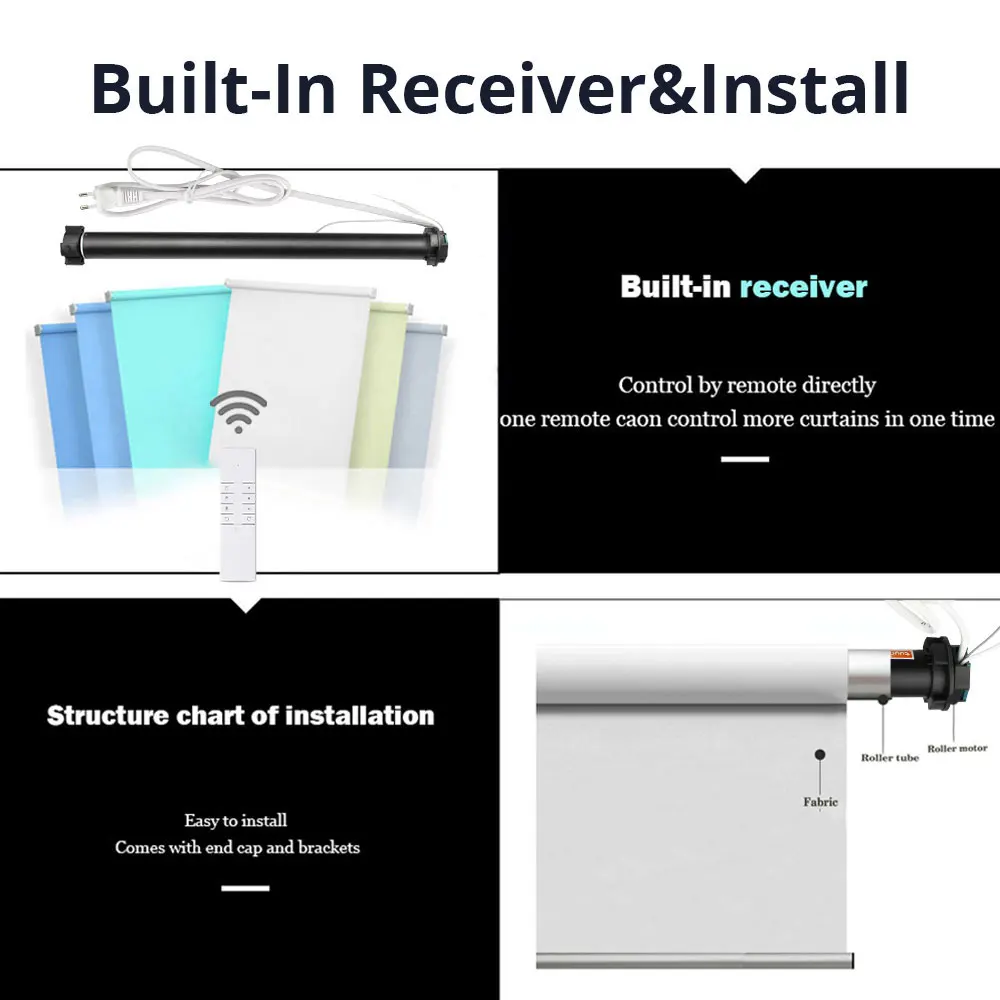 Zemismart-Motor de persiana enrollable WiFi para tubo de 37mm, Control inteligente de vida inteligente, Alexa y Google Home, compatible con Control Alexa y Google Home