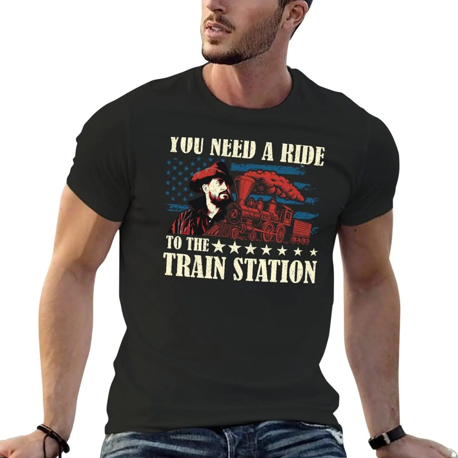 You Need a Ride to the Train Station T-Shirt anime plain plus size men clothing