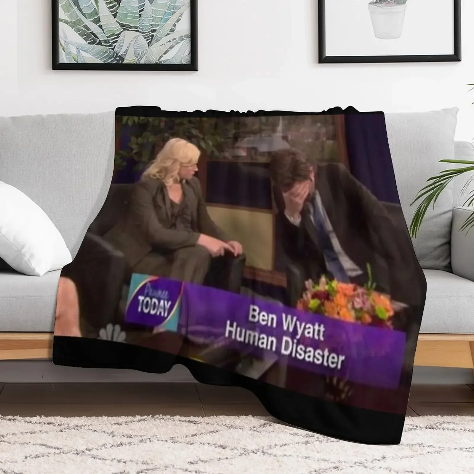 Ben Wyatt - Human Disaster Throw Blanket heavy to sleep Plaid Plaid on the sofa Blankets