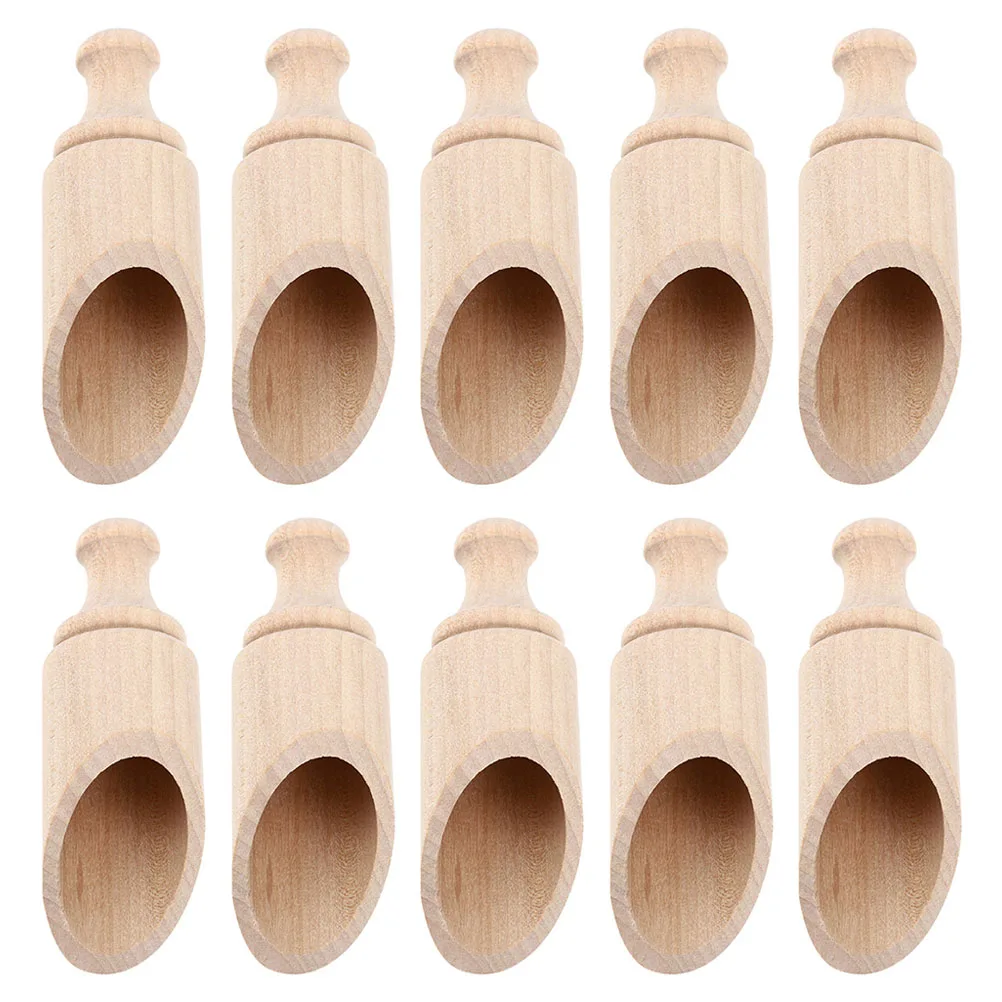 

10 Pcs Milk Wooden Salt Household Tea Teaspoon Scoops Safe Healthy Smooth Edge Versatile Kitchen Gadgets