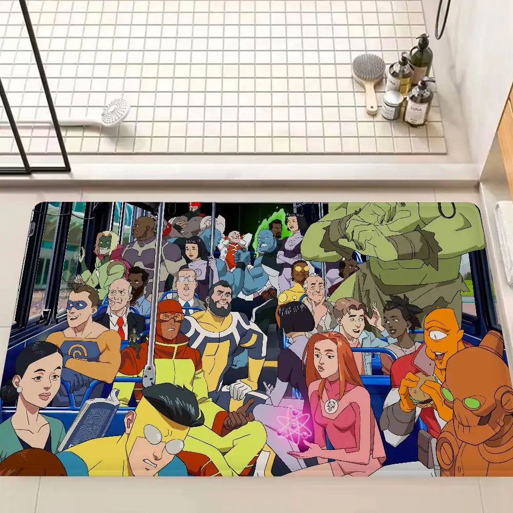 Cartoon I-Invincible Floor Mat Rectangle Anti-slip Home Soft Badmat Front Door Indoor Outdoor Mat Welcome Doormat