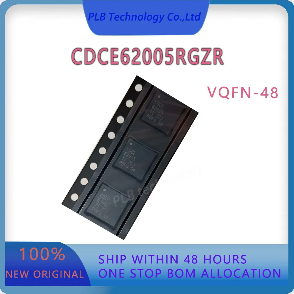 Integrated Circuit CDCE62005 Electronics CDCE62005RGZ original 5-10 Outputs Clock Gen Jitter Cleaner VQFN48