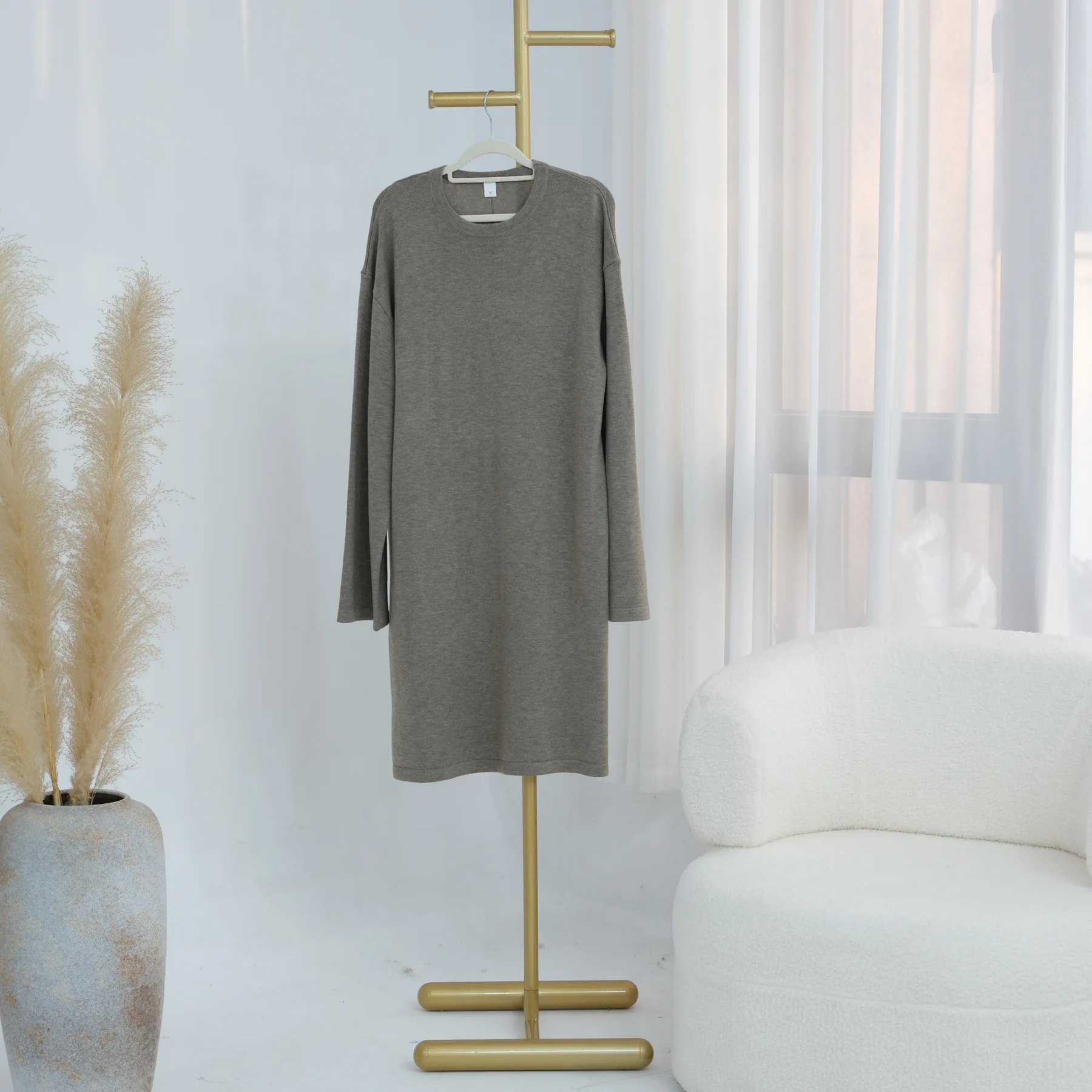 

Muslim Women Long Sleeve Sweater Autumn Winter Knitted Tops Islam Clothing Turkey Kaftan Saudi Arabic Knit Warm Solid Color Tops