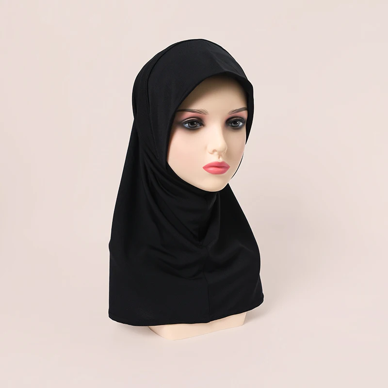 Newest Elastic Jersey Cotton Hijab Undercap Islam Headband Turban For Woman Ready To Wear Muslim Plain Inner Cap Bonnet 60*45CM