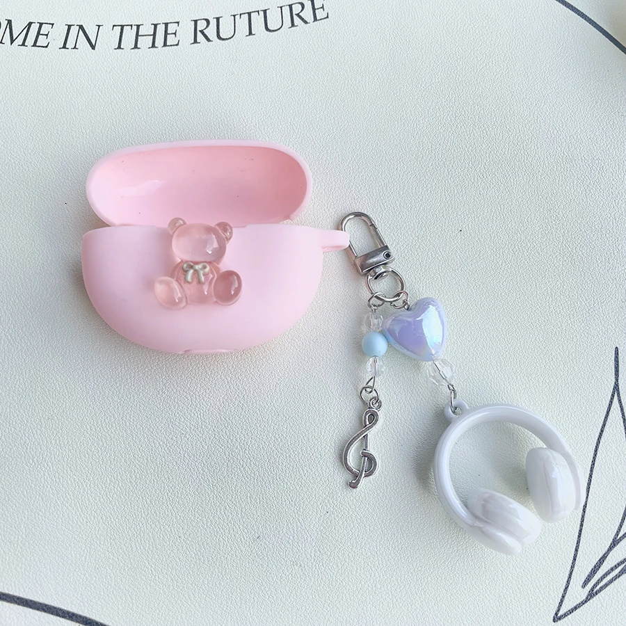 Чехол для JBL Wave Beam 2, силиконовый чехол с милым мультяшным рисунком для JBL Wave 200, чехол для наушников с брелком, fundas